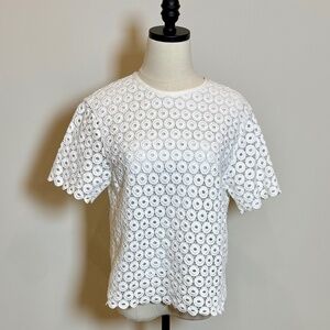 Kate Spade New York White Cotton Eyelet Blouse Size 4
